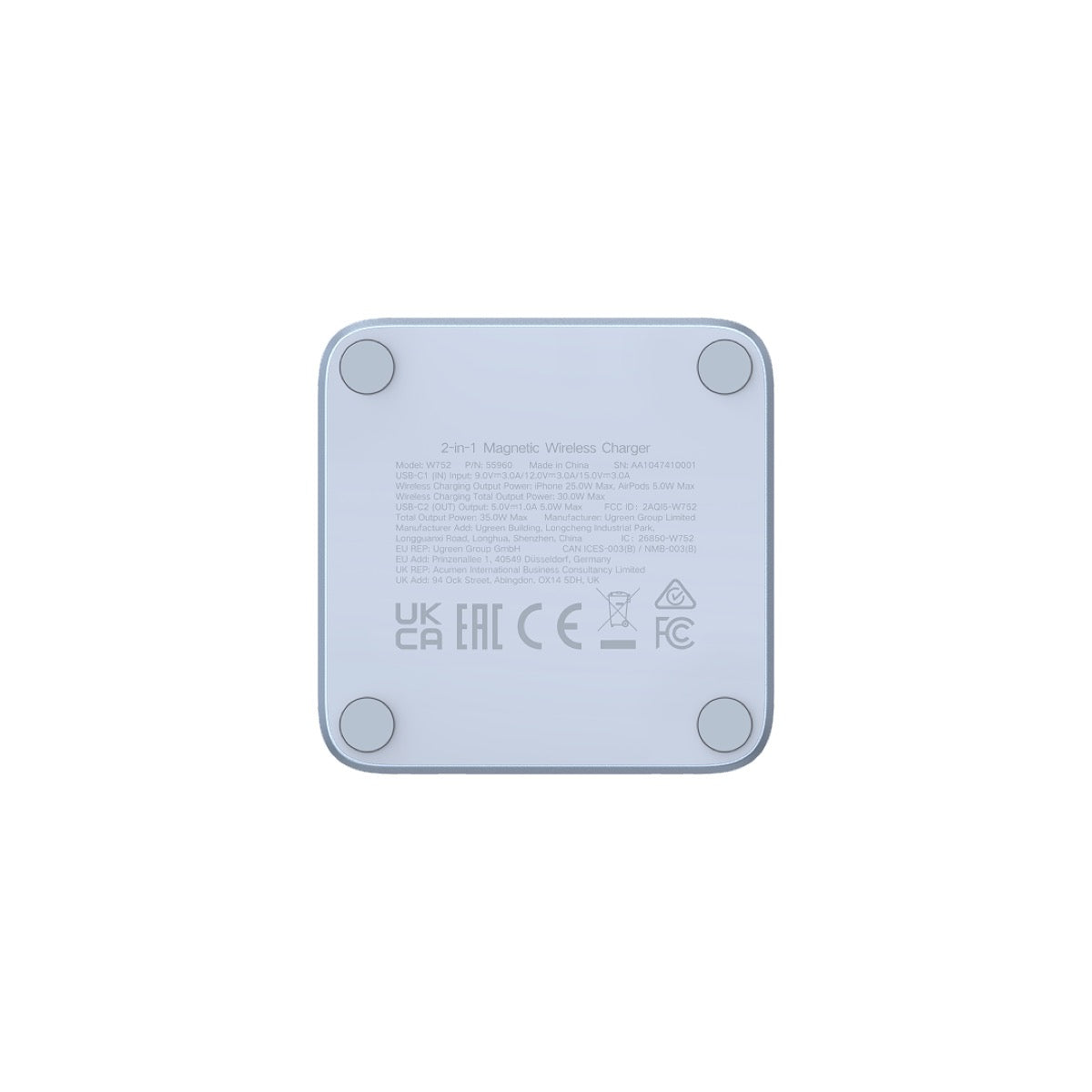 UGREEN MagFlow 2-in-1 マグネット式ワイヤレス充電器 55960B