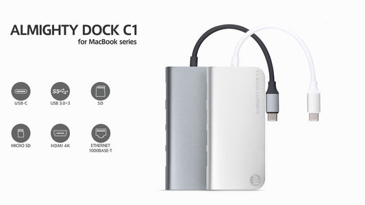 コレ１台でMacBook Proの機能を大幅に拡張！コンパクトな優等生。ALMIGHTY DOCK C1