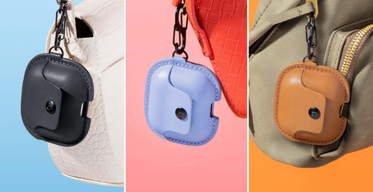 Twelve South AirSnap for AirPods（第3世代） | AirPods用フルグレインレザー保護ケース。ブラック、コニャック、ラベンダーの3色揃って登場