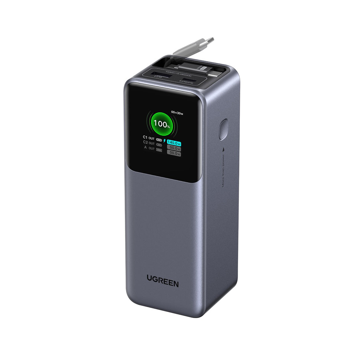 UGREEN 20000mAh巻き取り式ケーブル付きモバイルバッテリー 55987B
