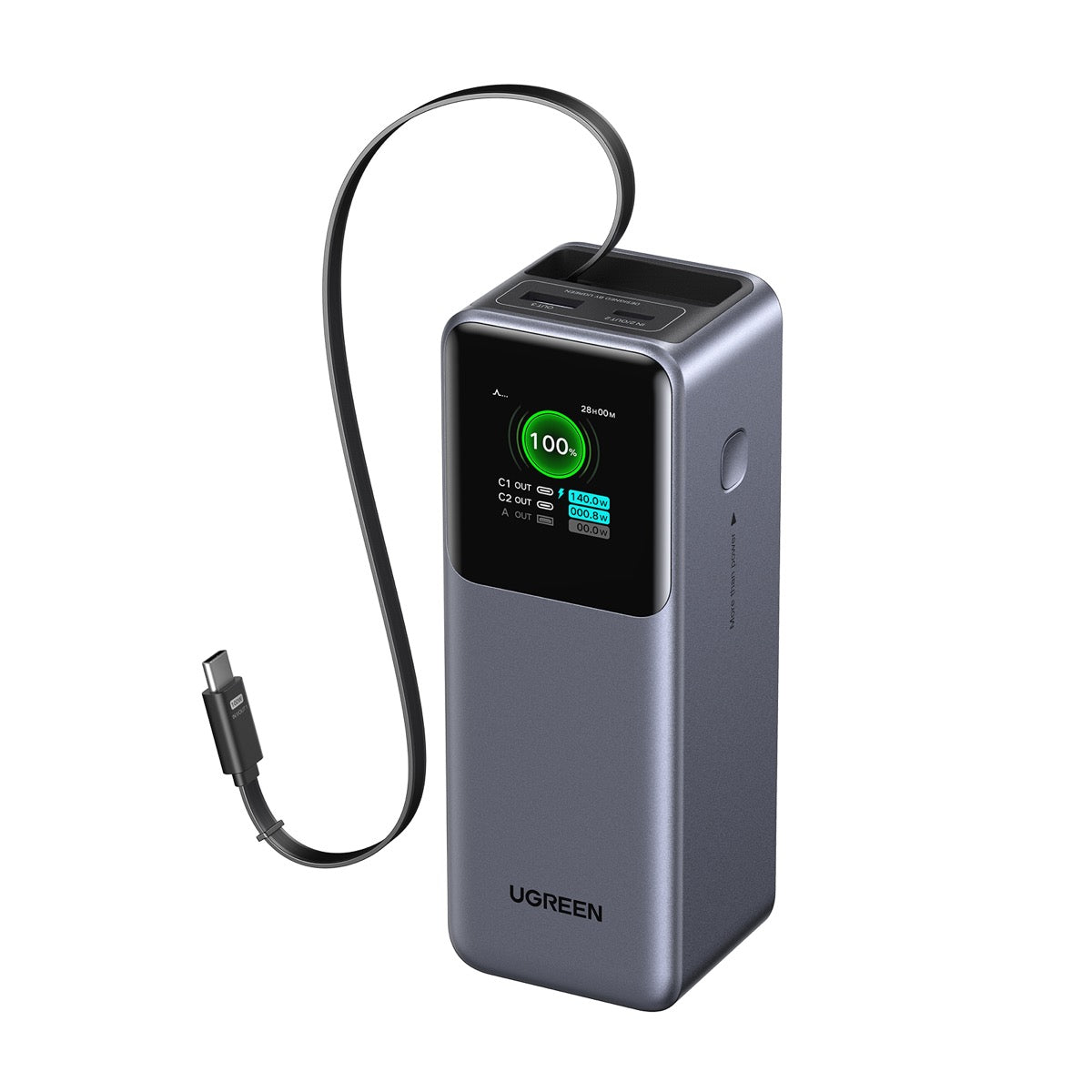 UGREEN 20000mAh巻き取り式ケーブル付きモバイルバッテリー 55987B