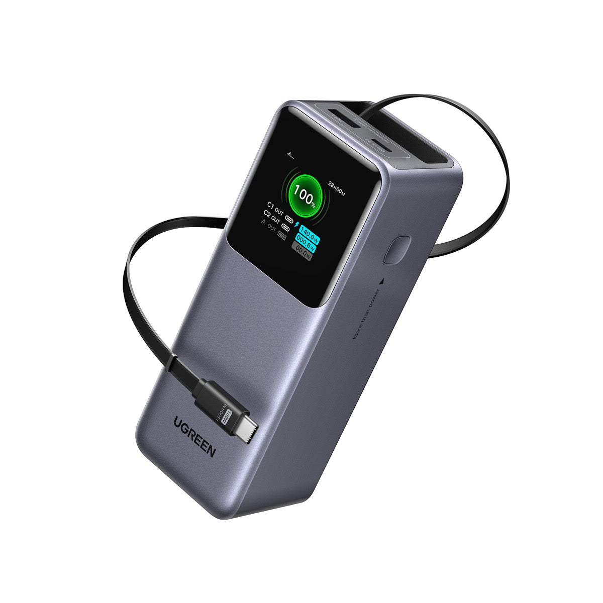 UGREEN 20000mAh巻き取り式ケーブル付きモバイルバッテリー 55987B