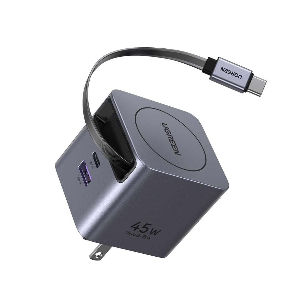 UGREEN 45W 巻き取り式ケーブル付きGaN急速充電器 65821