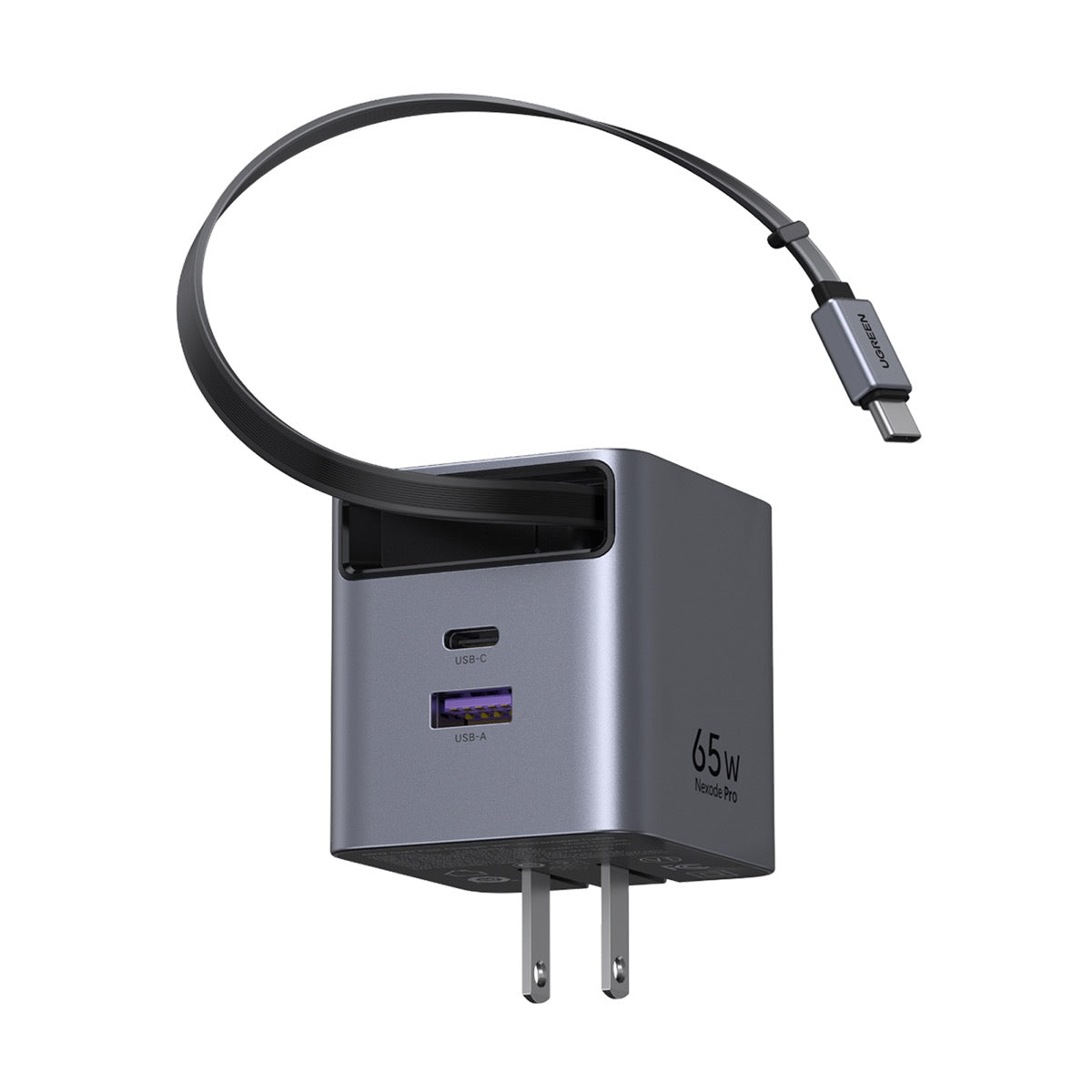 UGREEN 65W GaN巻き取り式ケーブル付き急速充電器 65824