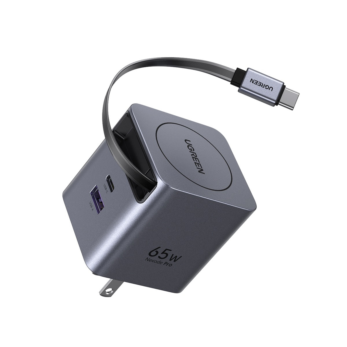 UGREEN 65W GaN巻き取り式ケーブル付き急速充電器 65824