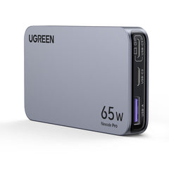 UGREEN Nexode Pro 薄型急速充電器 65W GaN 2C1A 3ポート 海外用変換プラグ付き 25356