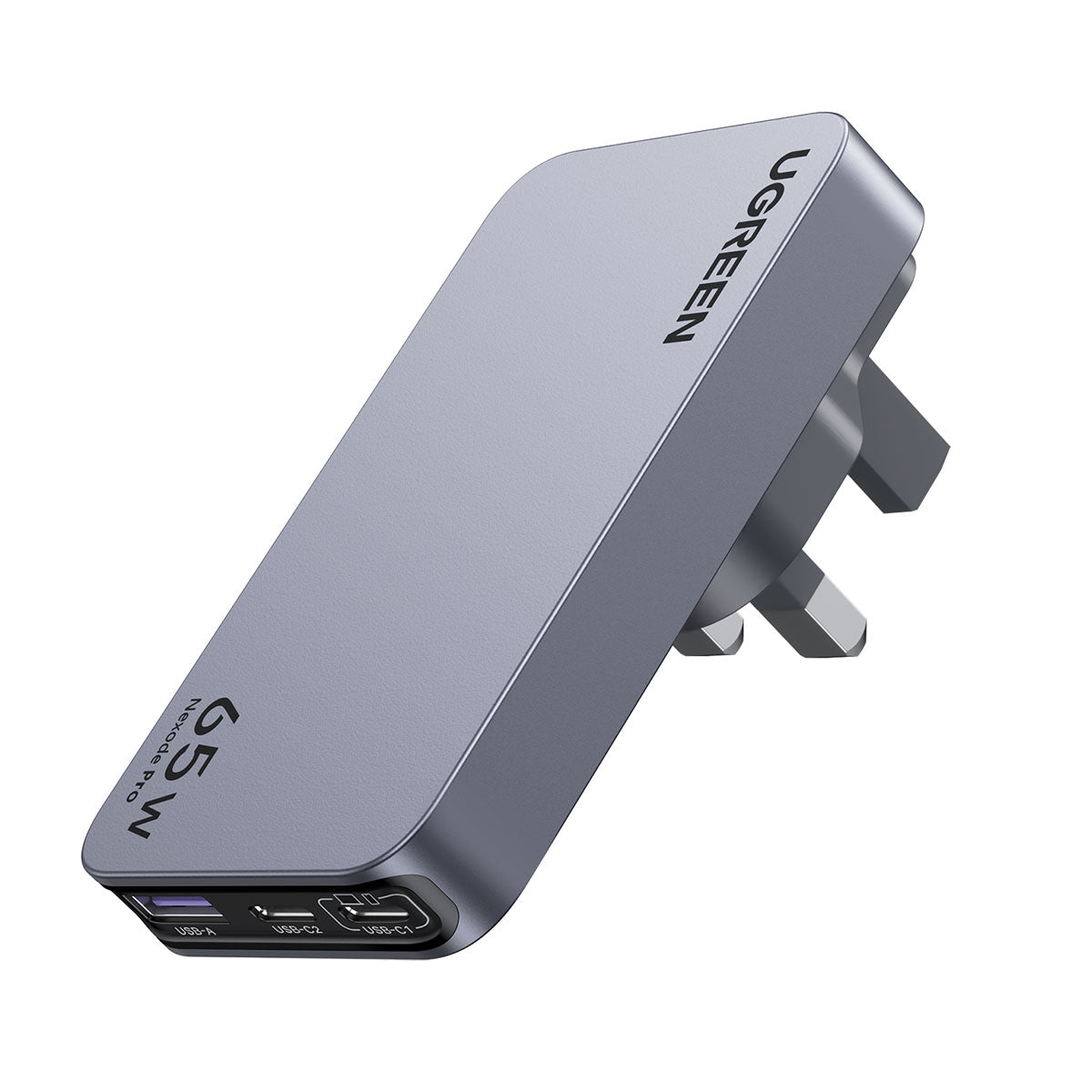 UGREEN Nexode Pro 薄型急速充電器 65W GaN 2C1A 3ポート 海外用変換