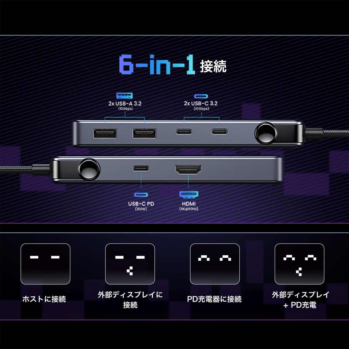 UGREEN Uno 6-in-1 USB-C ハブ 35998