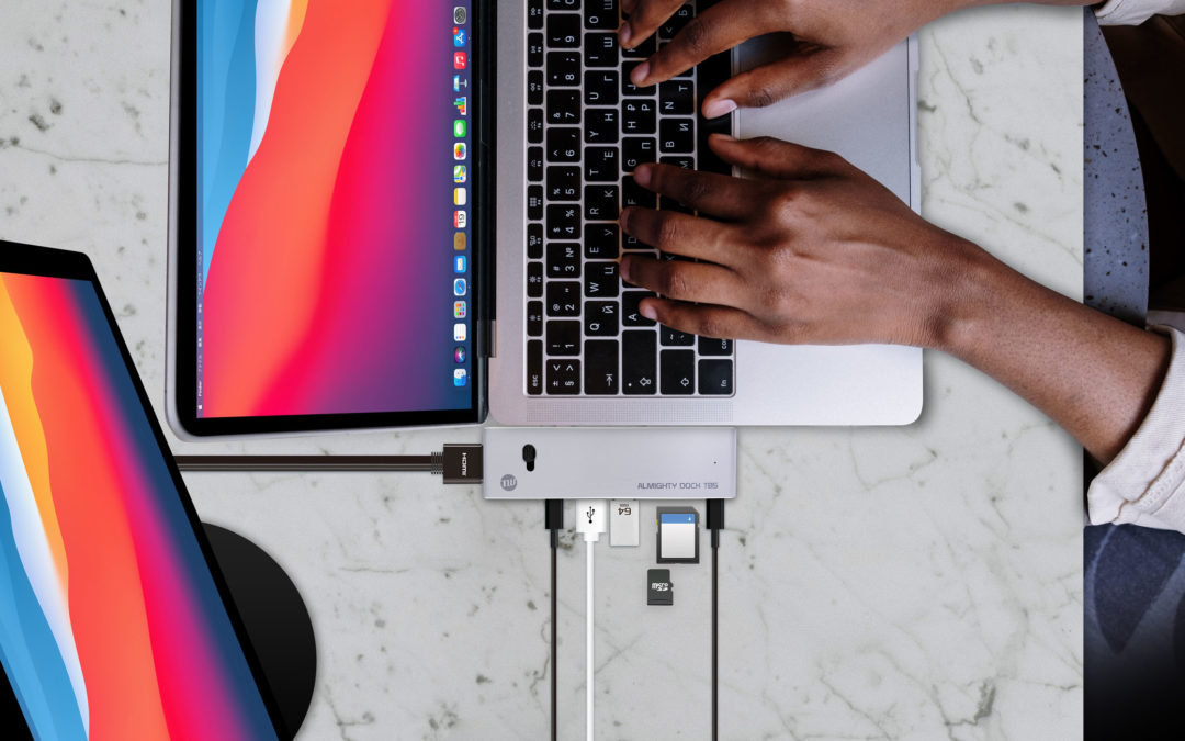 【可変型USBハブ】ケーブルレス一体型USBドッキングステーション「ALMIGHTY DOCK TB5」クラウドファンディング開始。MacBook、Surface、iPad、Android対応。
